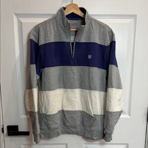 Chaps Men's Zip-Up Sweater in Gray, Navy, and White